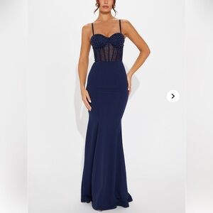 Fashion Nova Navy Blue Dress